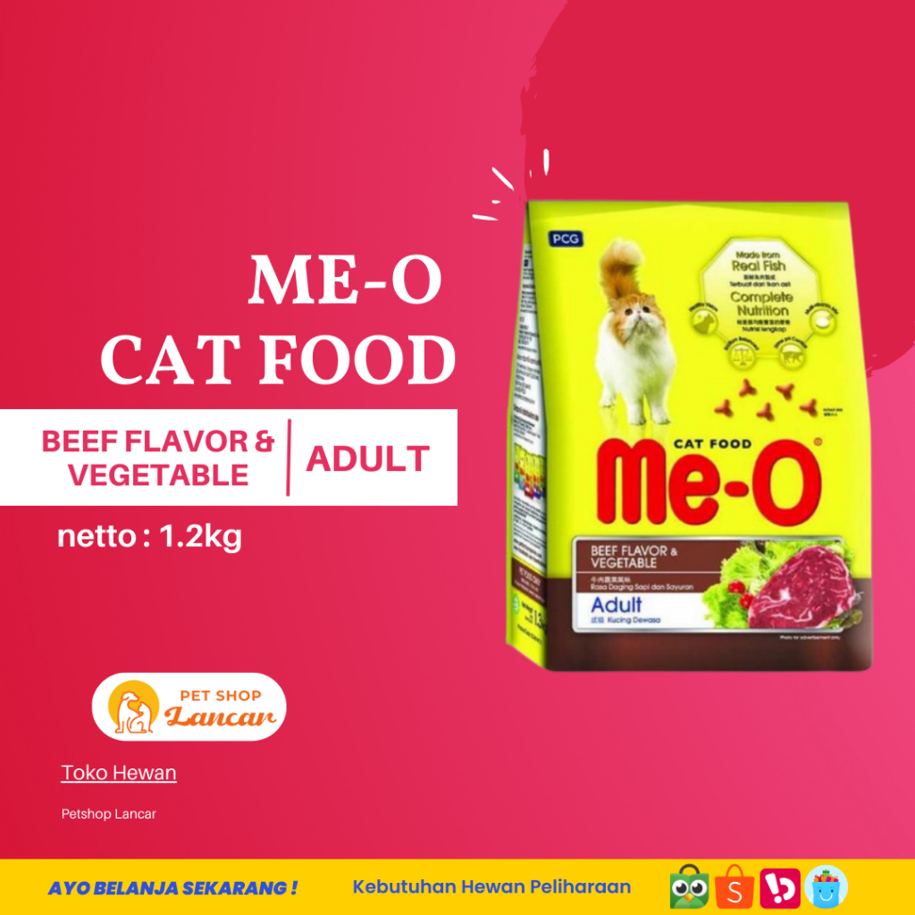 MAKANAN KUCING MEO / ME-O BEEF VEGETABLE FRESHPACK 1,2KG