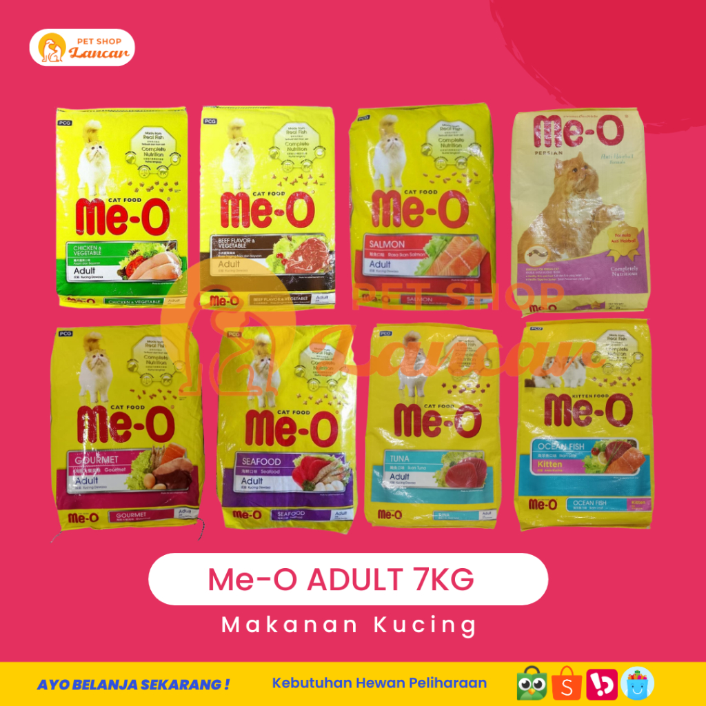 Me-O Adult Tuna/Salmon/CHICKEN/SEAFOOD 7kg 7 kg via grab/gosend