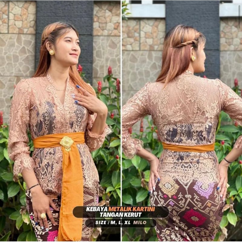 Kebaya Metalik Kartini tangan kerut (RK)