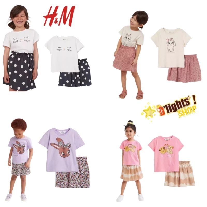 kaos h&m setelan anak cewek