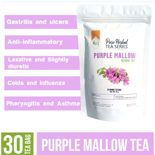 

ELIF TEA AND TISANE Purple Mallow Tea | Caffeine-Free | Botanical Infusions Tea Bag