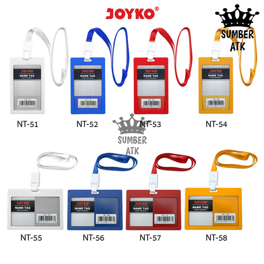 

Name Tag Tanda Pengenal Gantungan Kartu Nama Joyko NT-51-54 , NT-55-58 Warna Warni