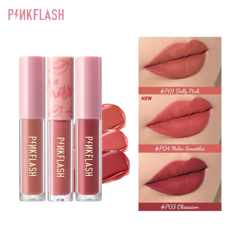 PINKFLASH OhMyLove 3PCS Matte Lipstick Soft Long Lasting Moisturizing Hydrating High Pigmentation P Series