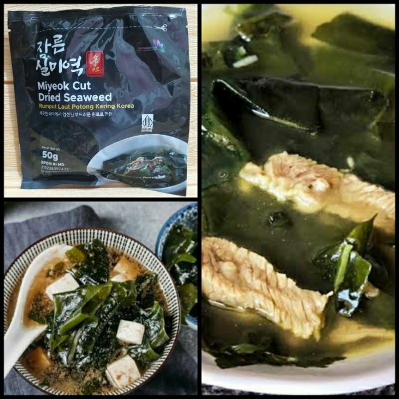 ✔MURAH Dried Seaweed Rumput Laut Potong Kering Korea Halal 50gr / Wakame Cut / Miyeok / Miso Soup Halal