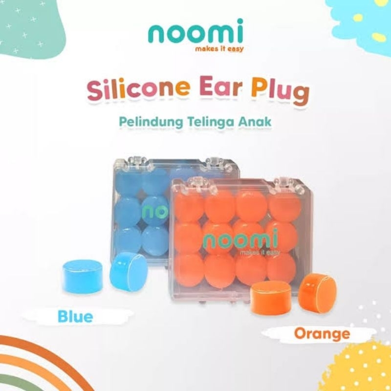 Noomi Ear Plug Silicone - Nomi Penutup Pelindung Telingan Anak Bayi Bising Mandi Berenang  Pesawat Traveling