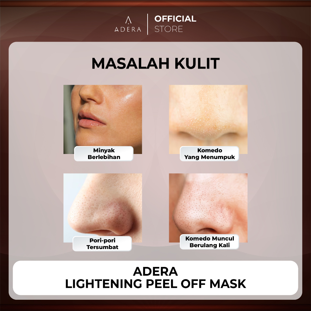 Paket ADERA Lightening Peel Off Mask Mencerahkan Kulit Tampak Lebih Halus dan Lembut Sudah BPOM 100% ORIGINAL