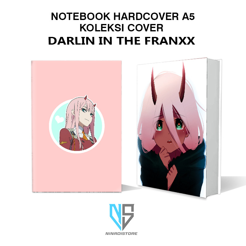 

Buku Ukuran a5 Pocket Book/Notebook Hardcover A5 isi polos dan garis Gambar cover darling in the franxx