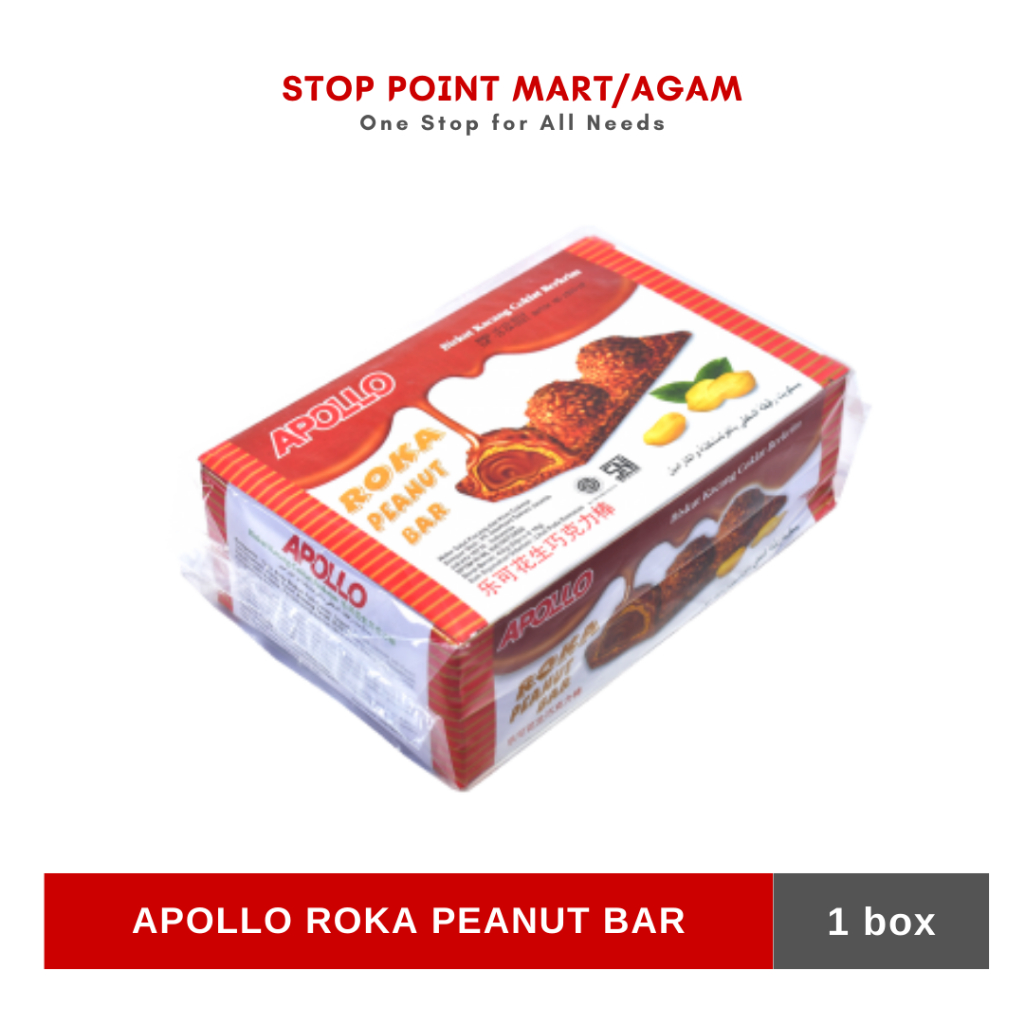 Apollo Roka Peanut Bar Wafer Coklat 18g (PCS)