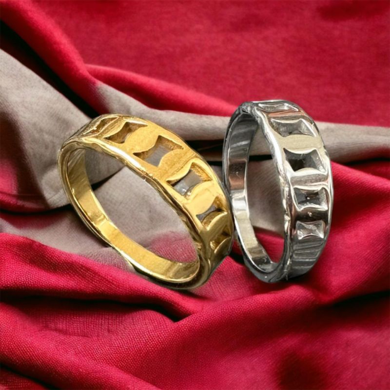 cincin titanium wanita model rantai kilau