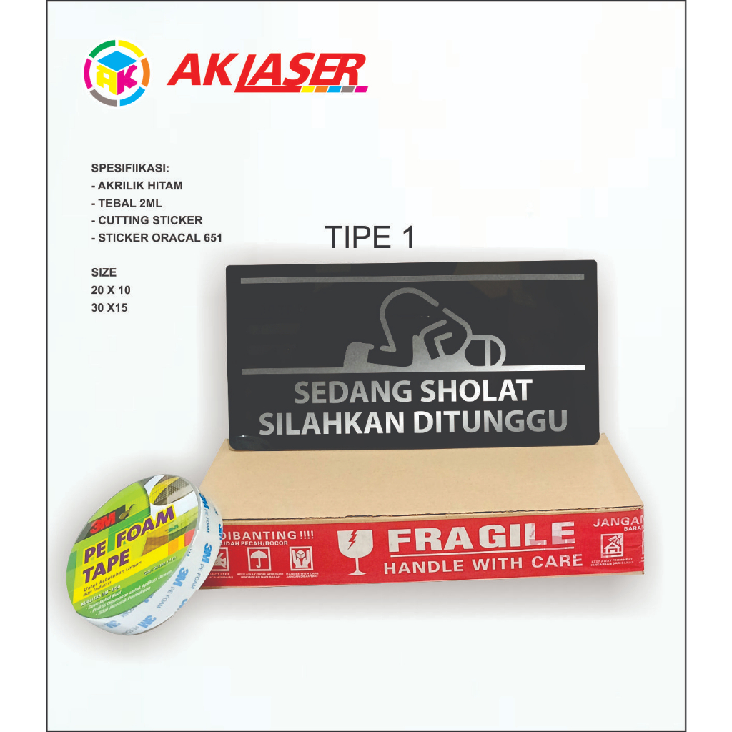 

RK AKRILIK SEDANG SHALAT TEMPEL / DIGANTUNG TIPE 1 ACRYLIC CUSTOM