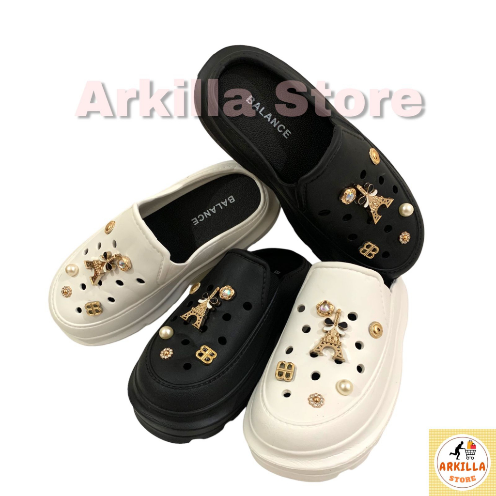 Balance Sandal Fuji Jelly Wedges Wanita Dewasa Aneka Pin Jibbitz New Trending Viral / Sendal Perempu