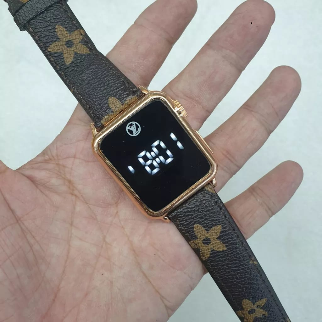 Jam Tangan Wanita LV Louis Vuitt0n HW 4266 Free Logam Digital LED Touch Watch - Bisa Bayar Ditempat 