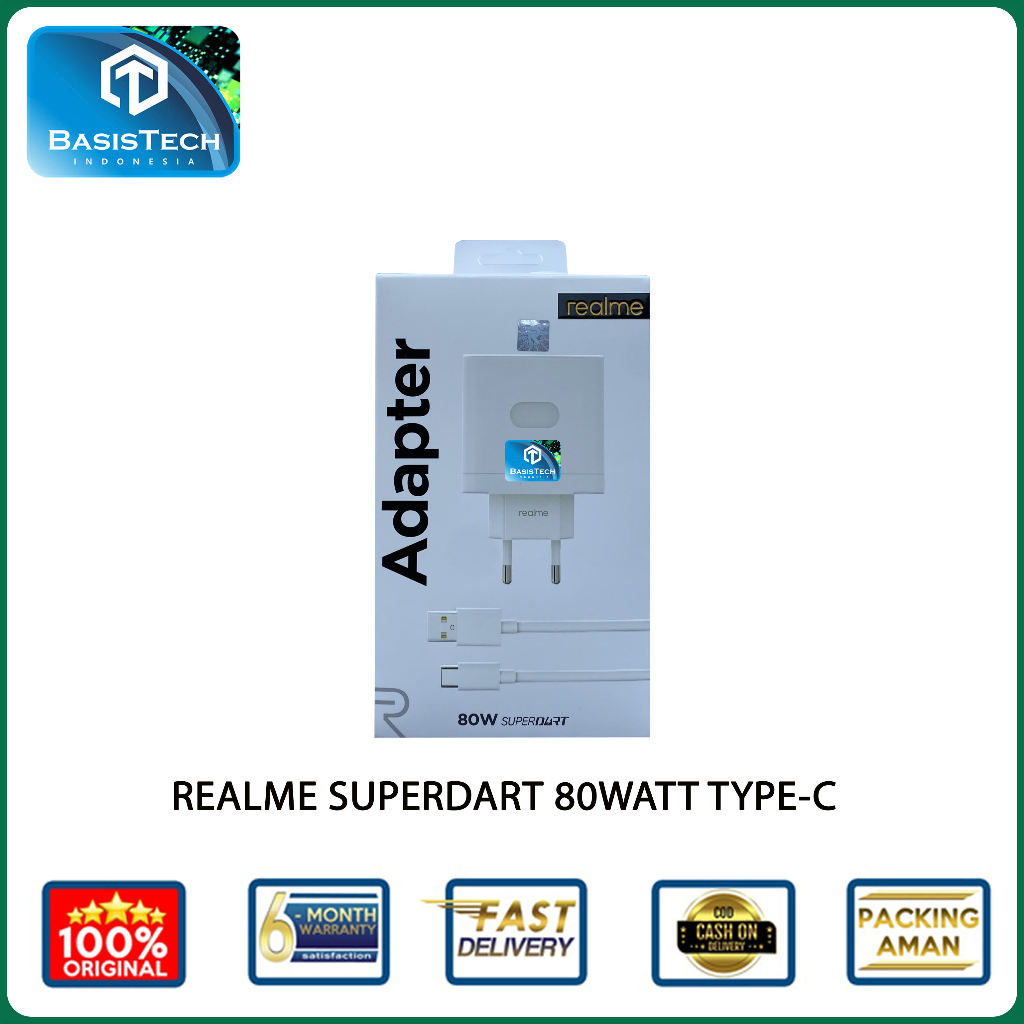 CHARGER REALME TYPE C 80W SUPERDART FAST CHARGING ORIGINAL QUALITY