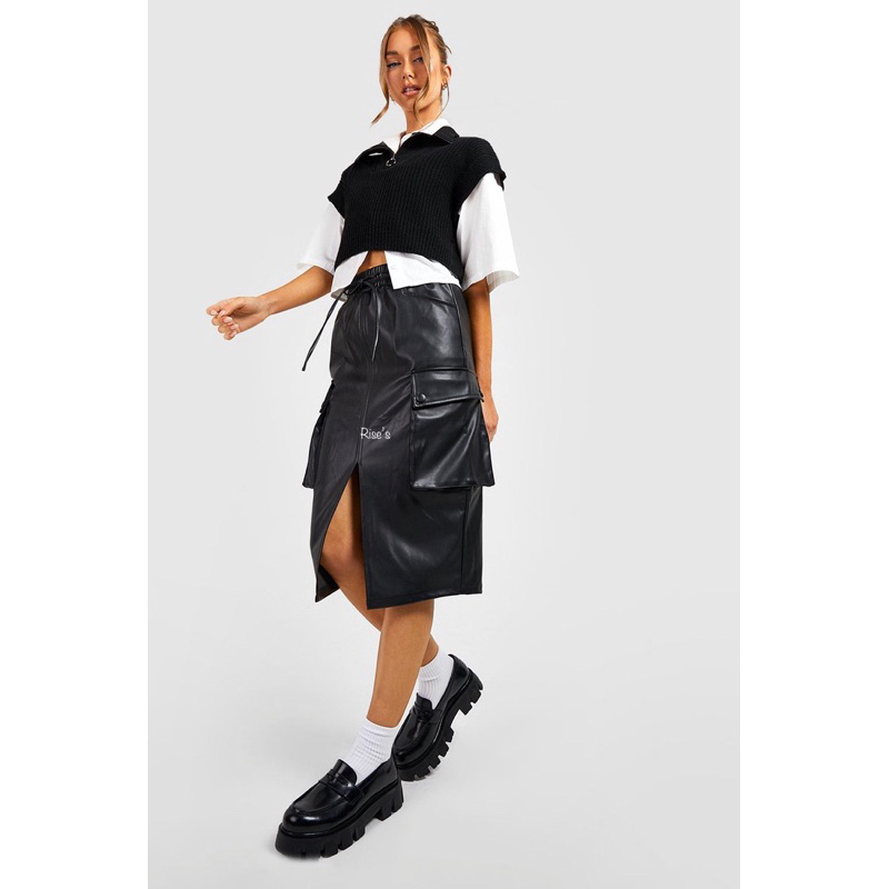 Rise’s Cargo Leather Skirt