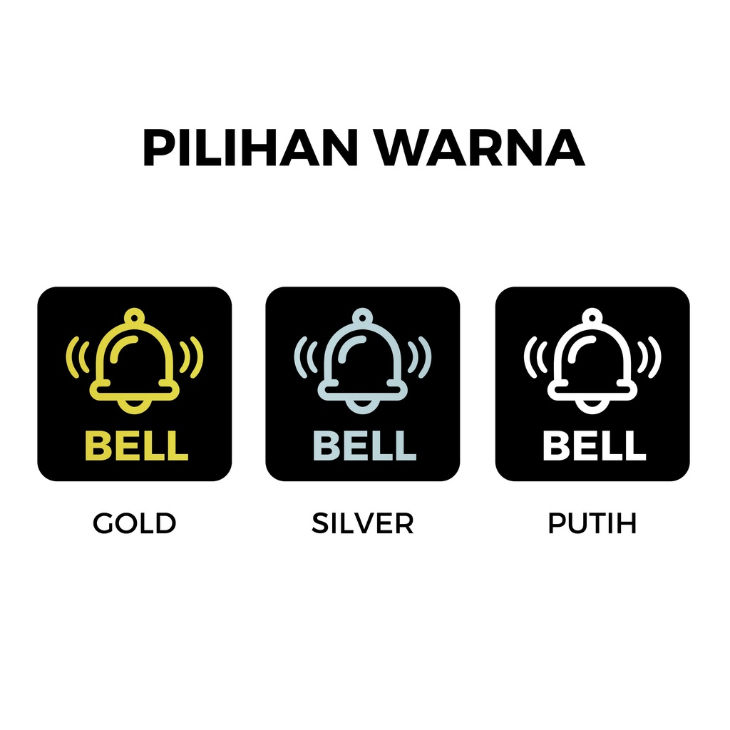 Sign Akrilik Tempel Murah &quot;BELL&quot; - Signage Cafe / Rumah / Kantor Sign Akrilik Pintu Tempel - BELL EMAS - Signage Cafe / Rumah / Resto / Bell Meja Bill / Waiter