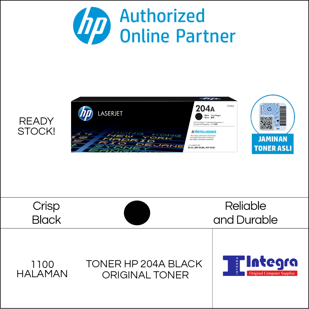 Toner HP 204A Black Original LaserJet Cartridge - CF510A