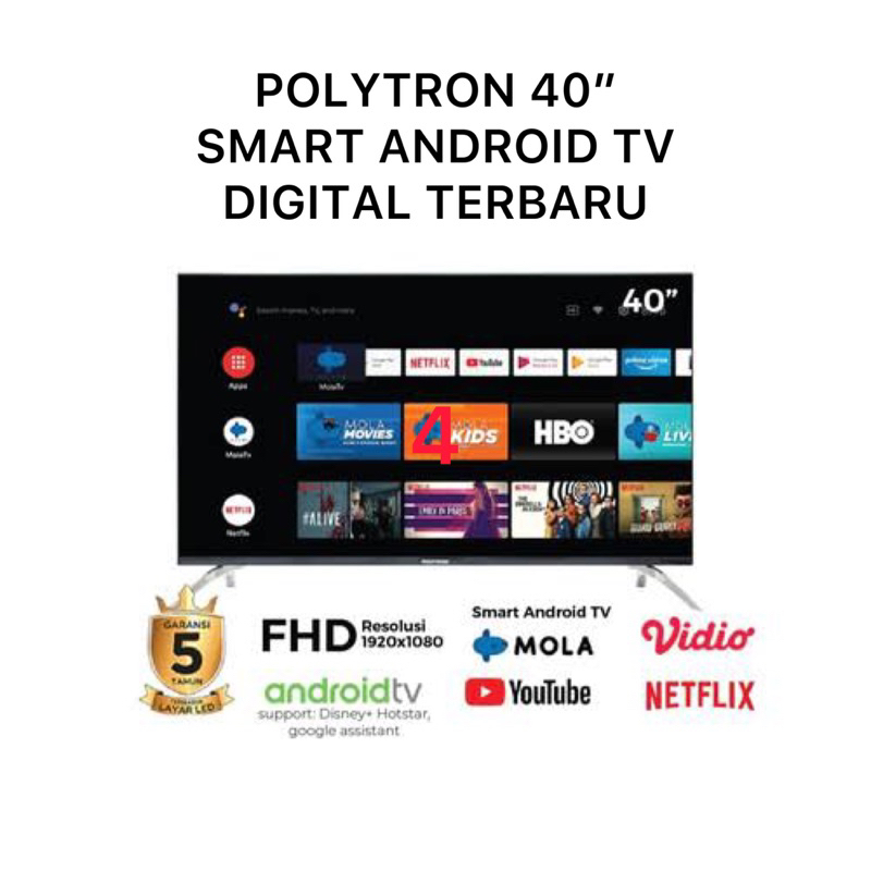 TV LED POLYTRON 40" Inch PLD 40AG9953 SMART ANDROID TV DIGITAL TERBARU PROMO MURAH