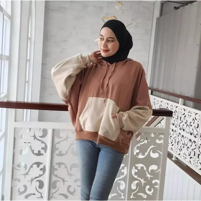 Batwing Jumbo Saku Hoodie Oversize Wanita | Sweater Bigsize Wanita Oversize Korean Style