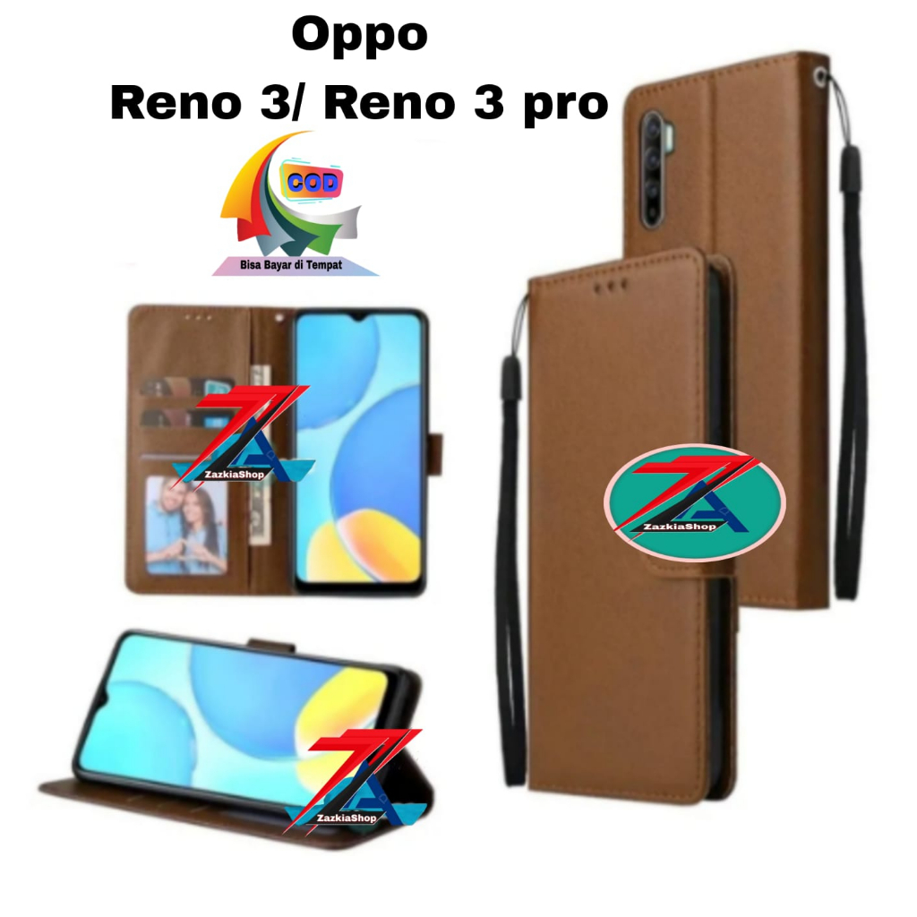CASE FLIP CASE DOMPET KULIT FOR OPPO RENO 3/3 PRO CASING DOMPET-FLIP COVER LEATHER-SARUNG HP