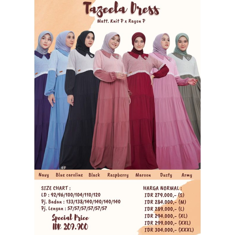 gamis terbaru tazela dres by nadhera luxury
