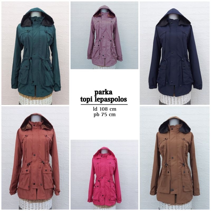 Parka topi lepas polos/parasut/style korea