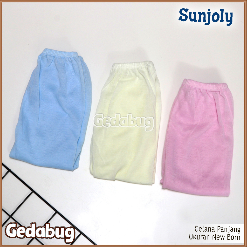 6 Pcs - Celana Panjang Sunjoly Polos | Celana panjang Buka kaki Karet Rib | Gedabug