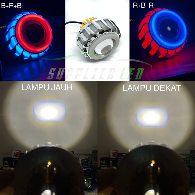 Lampu LED Projie Motor Mobil Tornado Double AE+DE Bisa Hi Low