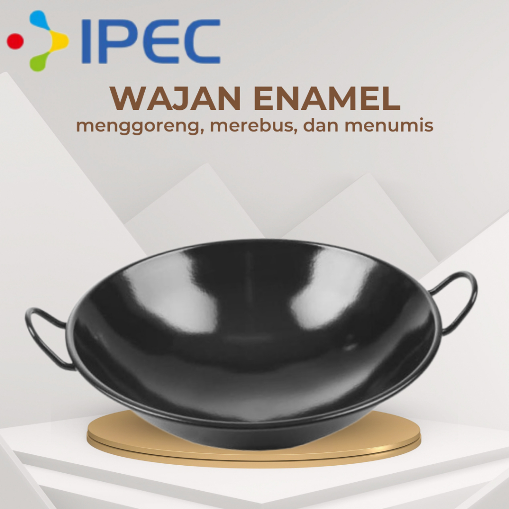 Wajan Enamel Hitam Anti Lengket Anti Gores 31CM 34CM 37CM 40CM Wajan Kuping 3231