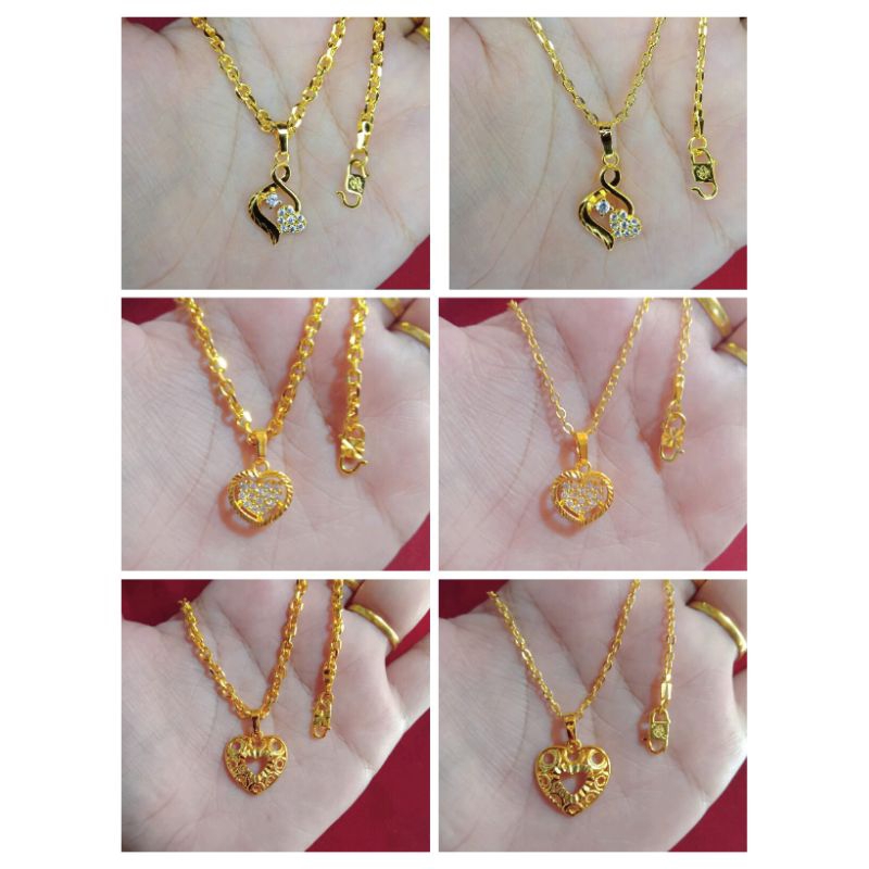 kalung Medan kecil love 3 lapis emas 24 k