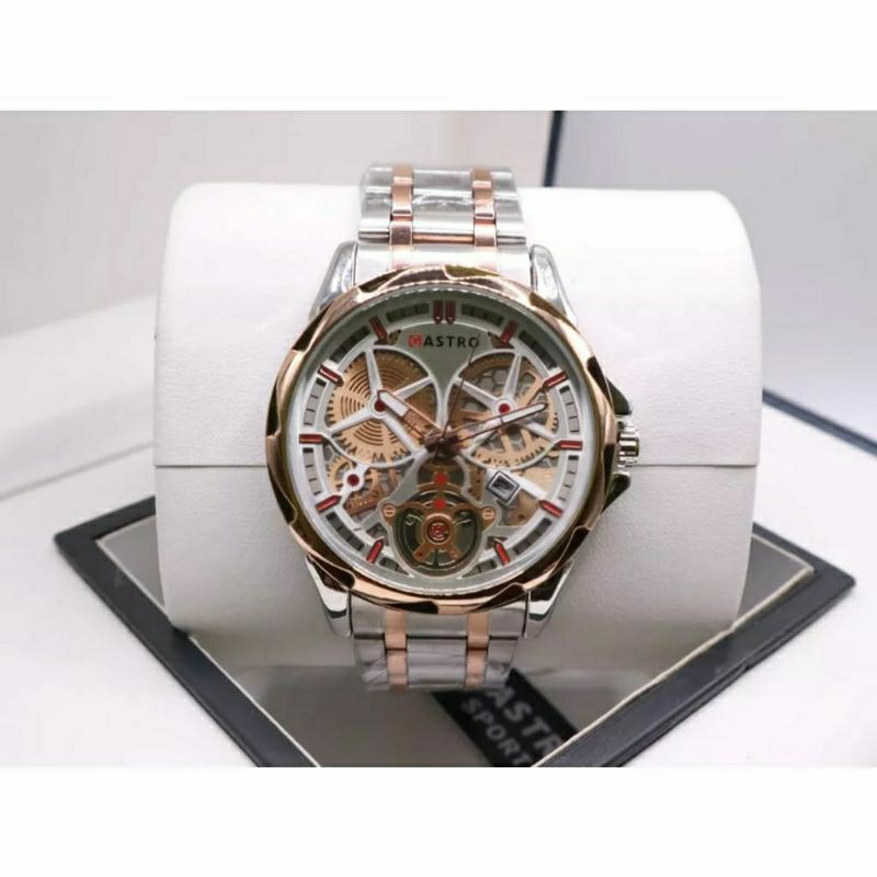 Jam Tangan Gastro Analog Rantai Stainliss Steel Watch Men's Stylish Kasual Bisa COD