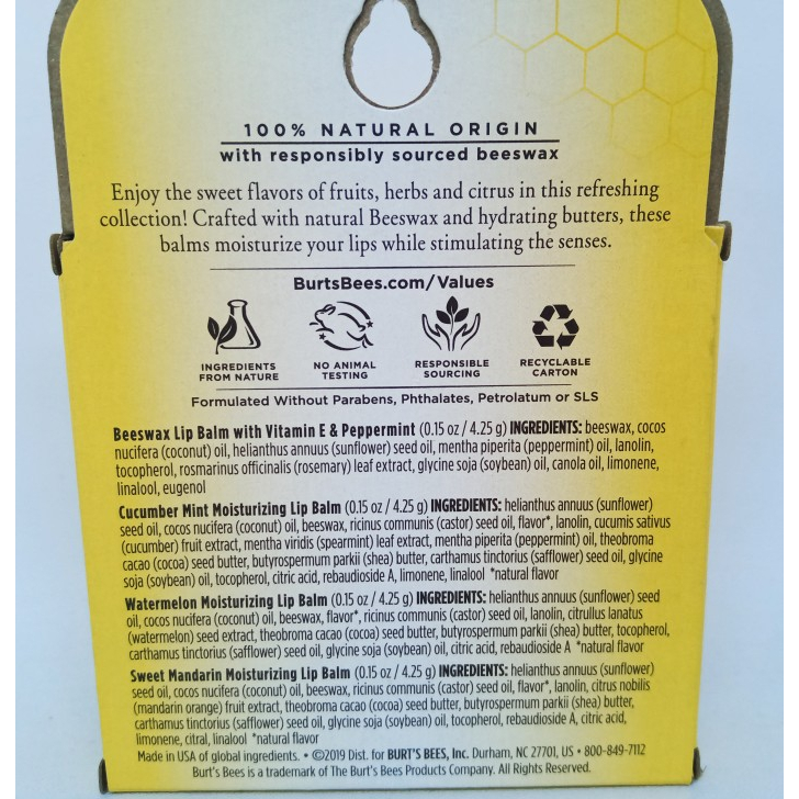Burt's Bee Moisturizing Lip Balms Lip Gloss Banyak Rasa ORI USA