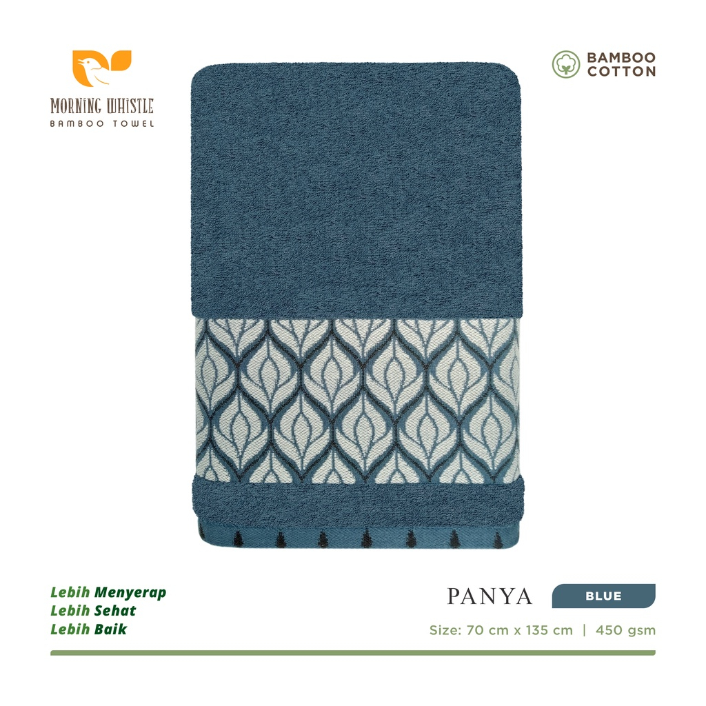 Handuk Mandi Dewasa Terry Palmer Murah / Towel Morning Whistle Serat Bambu Motif PANYA 70x140