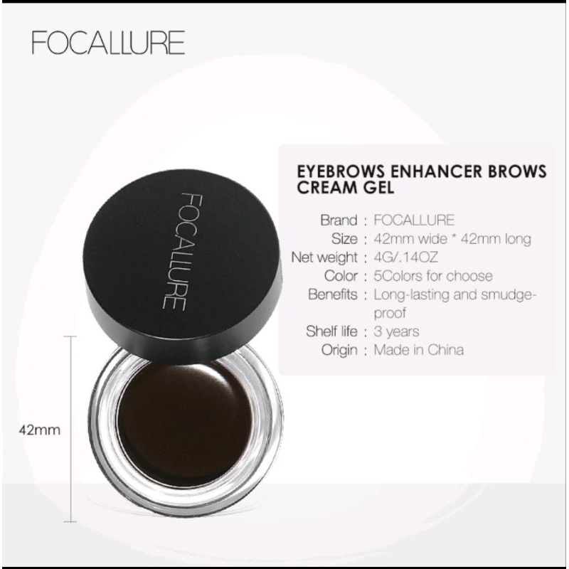 Focallure FA23 Eyebrow Cream Gel waterproof Pensil Alis-mata(BPOM)