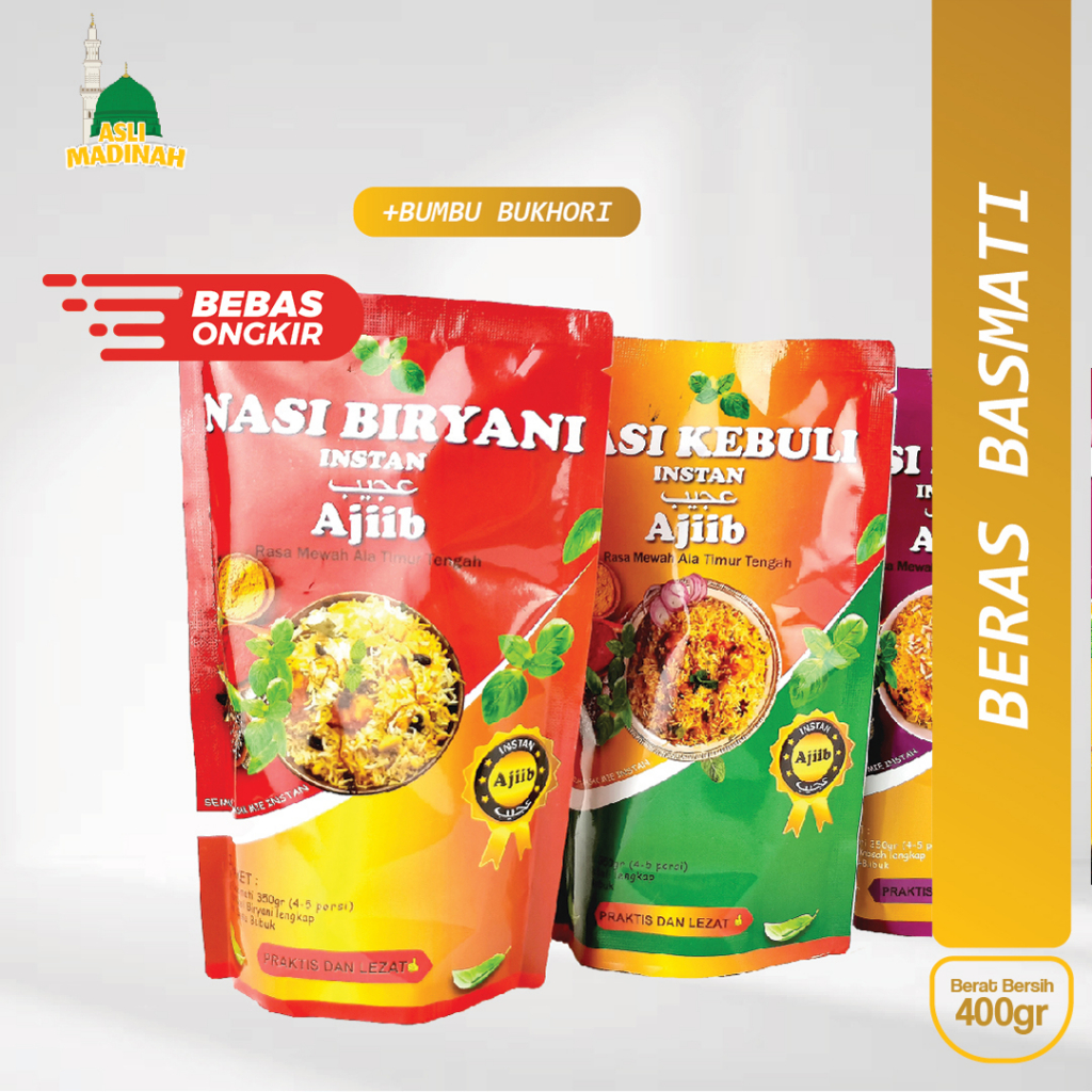 

(AM) BERAS BASMATI BUMBU INSTANT KEBULI, BIRYANI, KABSAH, MANDHI AJIIB