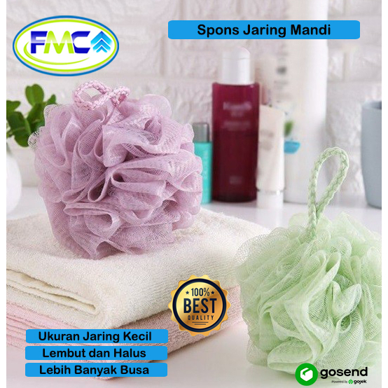 Spons Jaring Mandi Pembersih Badan Shower Puff Busa Spon Sponge Bath Gosok Kaki Tangan