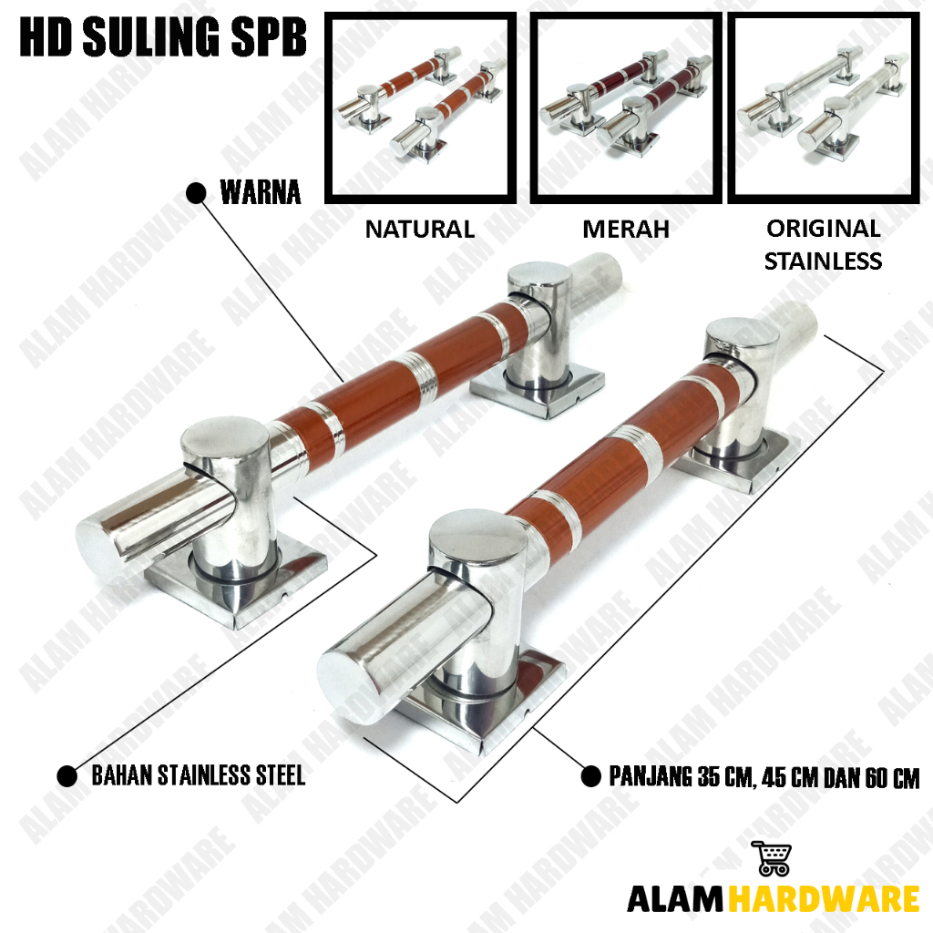 Gagang Pintu Rumah ALAM HARDWARE Type Suling SPB Panjang 35 Cm, 45 Cm Dan 60 Cm Handle Pintu Rumah T