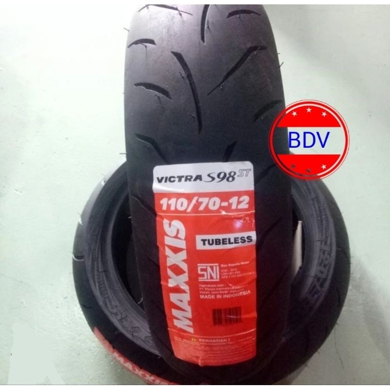 Ban Maxxis (TL) 110/70-12 Victra S98 (Ban Vespa Matic Ring 12)