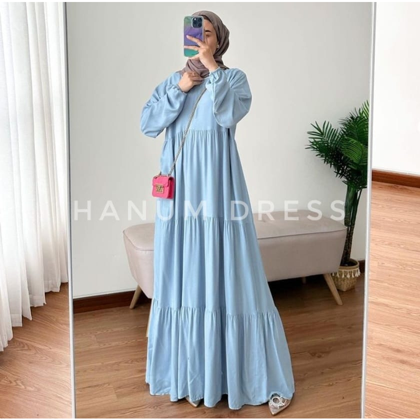 Hanum dress premium /dress polos /dress busui friendly /gamis busui/ dress rayon susun / gamis terla