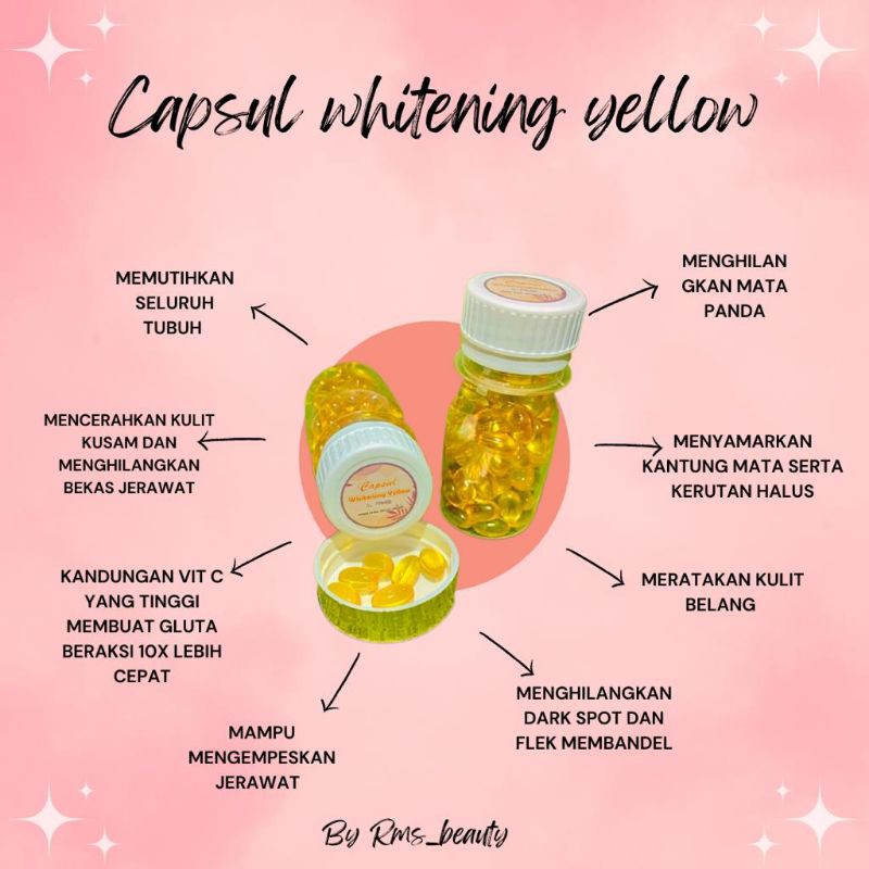 Capsul whitening yellow-pemutih badan ampuh dan aman untuk bumil dan busui dan penyakit lambung