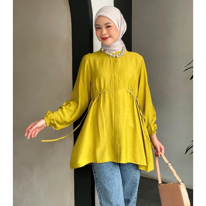 GINA TUNIC | ATASAN WANITA | BLOUSE BUSUI | ATASAN POLO LINEN