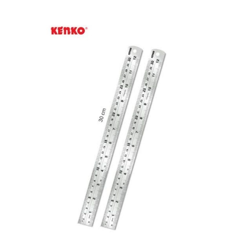 

[ LUSIN ] MISTAR BESI 30CM KENKO TEBAL STAINLESS / MISTAR 30CM