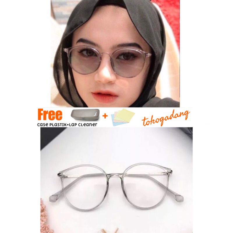 Tokogadang Kacamata Lentur Anti Patah Photocromic Minus Anti Radiasi Oval Bisa Pria Wanita OVL-2105