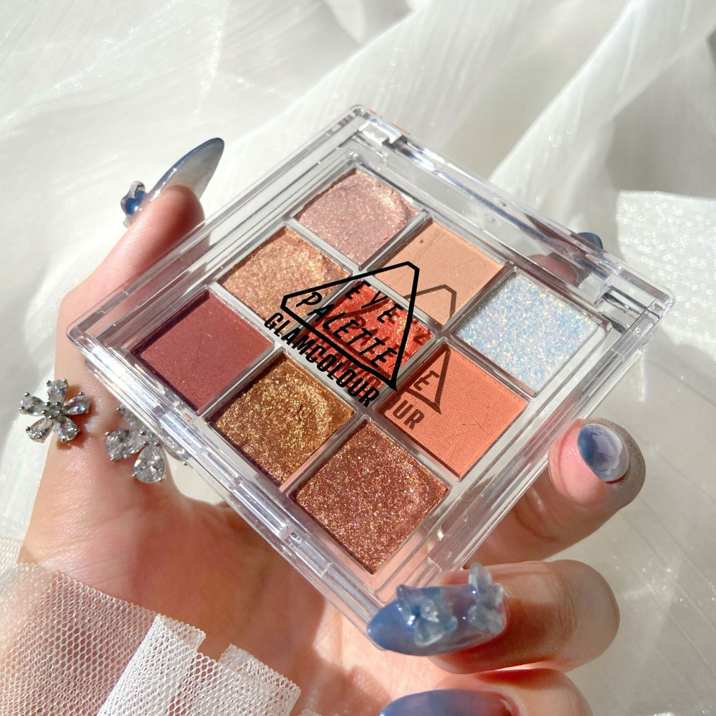 Eyeshadow Palette 9 Warna Glitter Korean ORIGINAL MakeUp kosmetik eye shadow Girl wanita