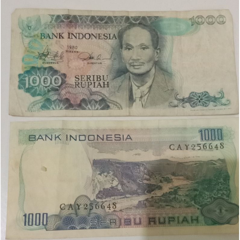 Uang Kertas Denom 1000 Tahun 1980
