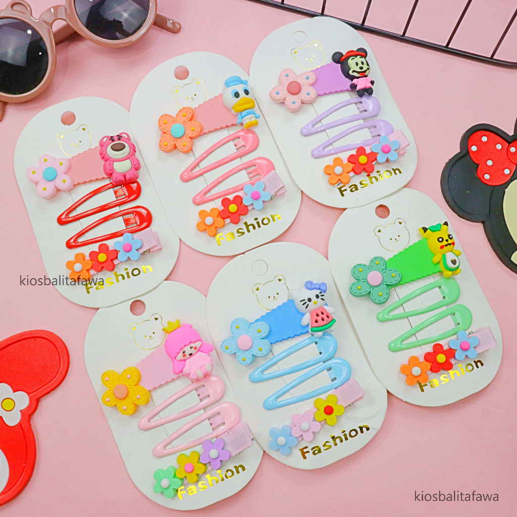 (ISI 4 - 6 PCS) Jepit Rambut Poni / Set Jepitan Anak Perempuan Aksesoris Hair Pin Gaya Korean Jepit Poni Babycinnamon