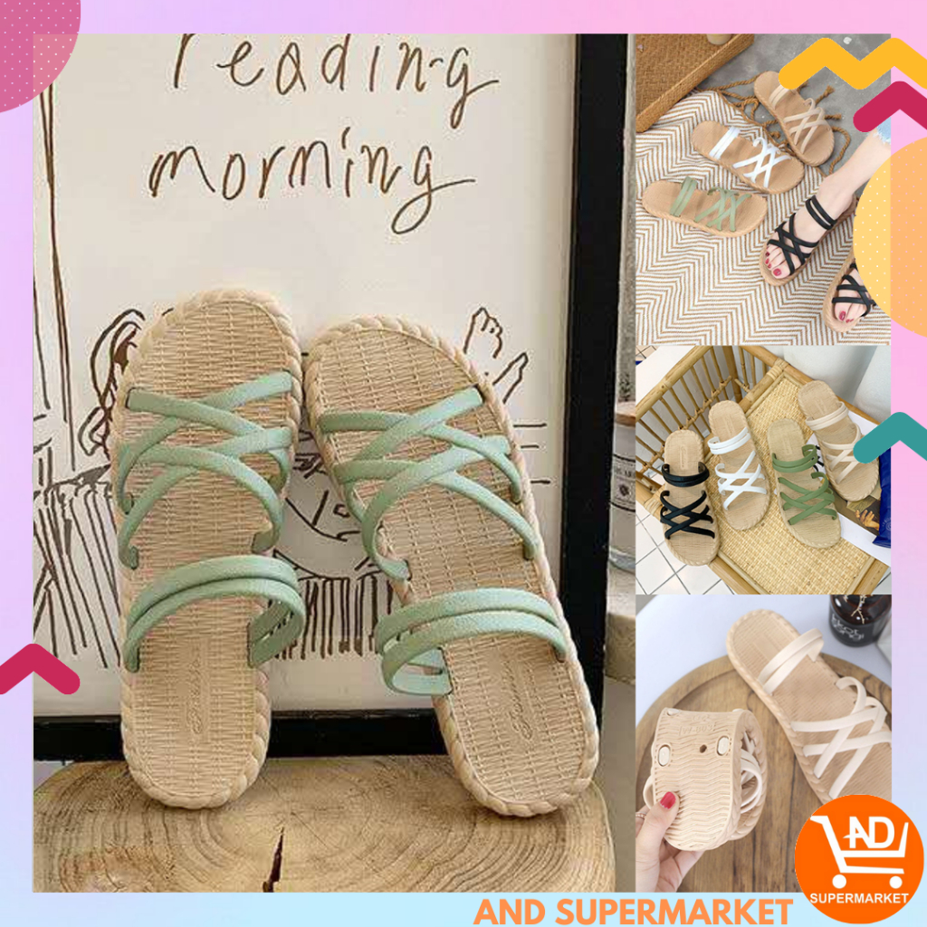 AND / COD / Sandal Wanita Import Sendal Selop Wanita Murah Sandal Slop Perempuan Fashion Kasual Sendal Santai SPT-42