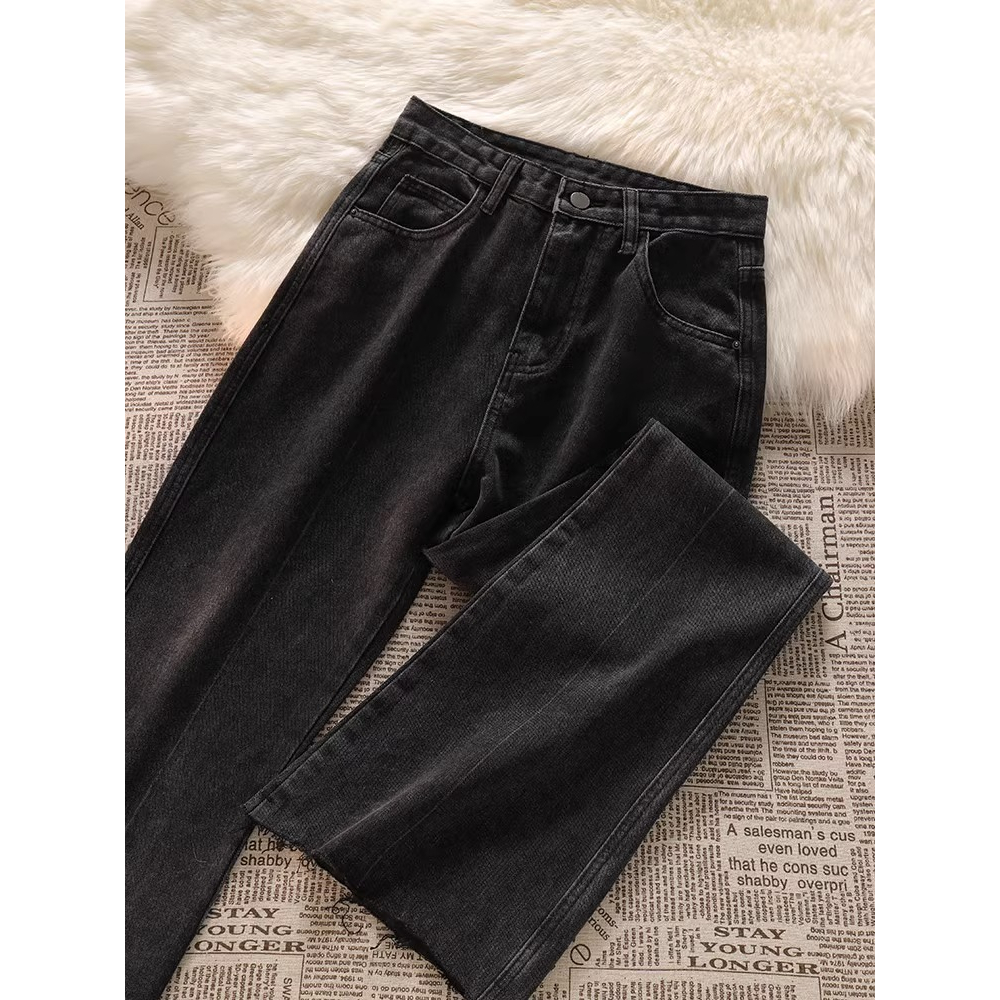 Cutbray Loose Jeans Wantia Korea Terbaru / Highwaist Rawis Celana Jeans Wanita(realpict)