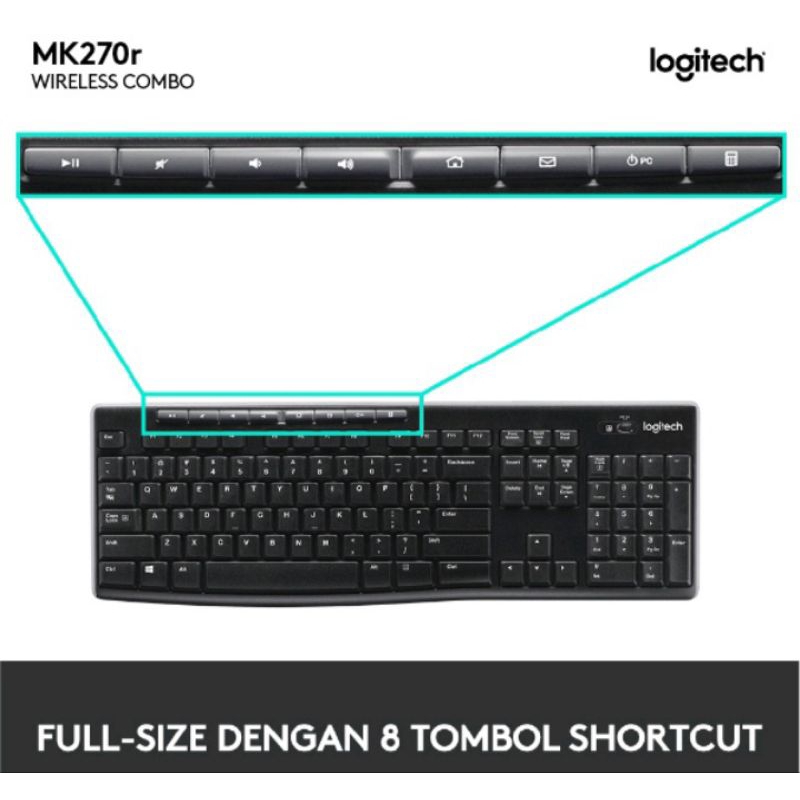 Logitech Mk270r keyboard logitech usb wireless original
