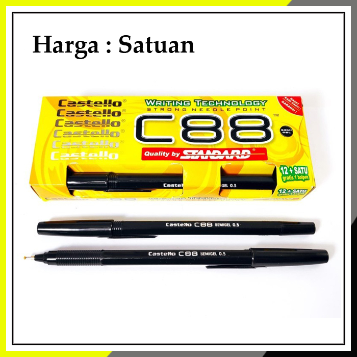 

Pulpen STANDARD pen C88 warna HITAM 0.5 mm Castello batang murah