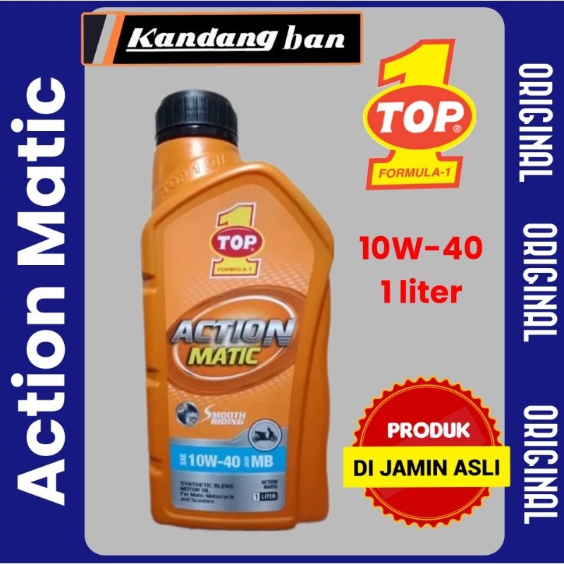 OLI TOP 1 ACTION MATIC 10W-40 1L, PRODUK DI JAMIN